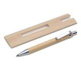 Bambusowy, wieczny długopis/ołówek w etui Lakimus - beżowy