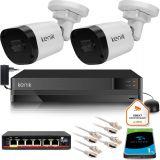 Zestaw monitoringu IP KENIK NVR-4CH 1TB 2 kamery tubowe 2MPx