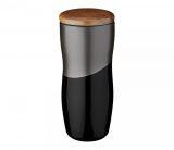 Kubek termiczny ceramiczny 400 ml z dwiema ściankami AMBI (czarny/grafitowy)