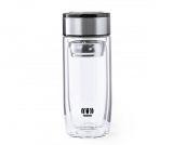 Kubek szklany termiczny szczelny z zaparzaczem INVI 330 ml (bezbarwny)