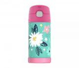 Kubek dla dzieci syrena ze słomką Thermos FUNtainer 355 ml (turkusowy) wild flowers
