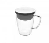 Kubek z zaparzaczem do kawy 350 ml PAO Duo Dripper (biało-czarny)