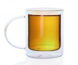 Kubek termiczny szklany 350 ml z uchem CLEAR (bezbarwny) GALVO