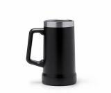 Kufel termiczny do piwa 700 ml z rączką (czarny)
