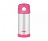 Kubek dla dzieci ze słomką Thermos FUNtainer 355 ml (stalowy/różowy)