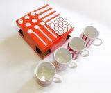 Zestaw czterech kubków ceramicznych 320 ml w pudełku (czerwony) Scarlet Moments