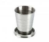 Kieliszek składany ze stali nierdzewnej VOLT 65 ml brelok (srebrny)