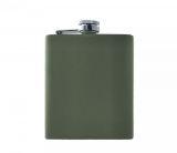 Piersiówka stalowa czarna matowa 200 ml FLASKY (zielony)