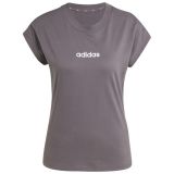 Koszulka damska adidas Essentials Linear Cotton ciemnoszara JC8236