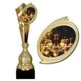 Puchar plastikowy złoty, Szachy 7249/CHE2-A 37cm