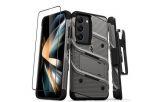 ZIZO BOLT Series - Pancerne etui Samsung Galaxy S23 ze szkłem 9H na ekran + uchwyt z podstawką (szary)