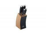 Komplet 5 noży kuchennych w bloku - 991 DECO Black