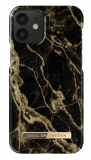 Etui do iPhone 12 mini iDeal Golden Smoke Marble - czarne