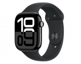 Apple Watch S10 42mm aluminium w kolorze onyks z paskiem sportowym w kolorze czarnym S/M