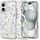 Etui do iPhone 16 Tech-Protect MagMood MagSafe spring flowers - przezroczyste