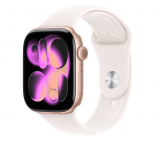 Apple Watch S11 42mm aluminium w kolorze różowe złoto z paskiem sportowym w kolorze łagodny róż S/M