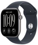 Apple Watch S12 GPS 46 mm aluminium w kolorze gwiezdnej szarości z paskiem sportowym w kolorze granatowym M/L