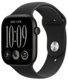 Apple Watch S12 GPS 42 mm aluminium w kolorze czarnym z paskiem sportowym w kolorze czarnym S/M