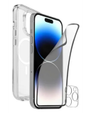 Etui do iPhone 15 PURO Przeźroczyste + folia ochronna ekranu i obiektywu