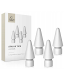 Końcówki do rysika TECH-PROTECT Stylus Tips 4-pack Apple Pencil White