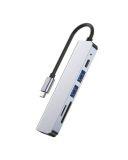 Przejściówka USB-C TECH-PROTECT V4-HUB 6IN1 - szara
