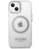Etui do iPhone 14 Guess Outline Silver MagSafe - przezroczyste