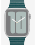 Apple pasek Apple Watch 46mm z karbowanej skóry w kolorze pawiego pióra - rozmiar M