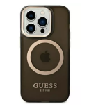 Etui do iPhone 14 Pro Guess Gold Outline  MagSafe czarny