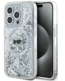 Etui do iPhone 15 Pro Karl Lagerfeld Liquid Glitter Metal MagSafe clear