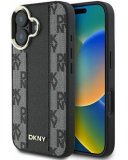 Etui do iPhone 16 DKNY Checkered Pattern MagSafe black