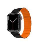 Pasek do Apple Watch 44/45/49 mm JCPAL FlexForm - Czarny/Pomarańczowy