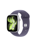 Apple Watch S11 46mm aluminium w kolorze srebrnym z paskiem sportowym w kolorze mleczny fiolet M/L