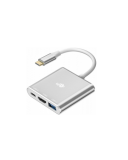 Przejściówka TB USB-C HUB 3w1 HDMI, USB, USB-C - srebrny