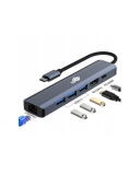 Przejściówka TB USB-C HUB 6w1 - HDMI, USBx3, PD, RJ-45